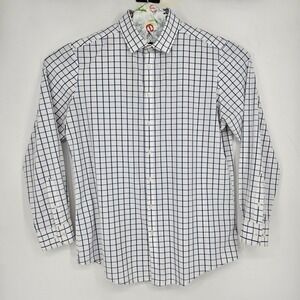 Mizzen Main Shirt Mens XXL Trim Fit Blue White Long Sleeve Casual Performance